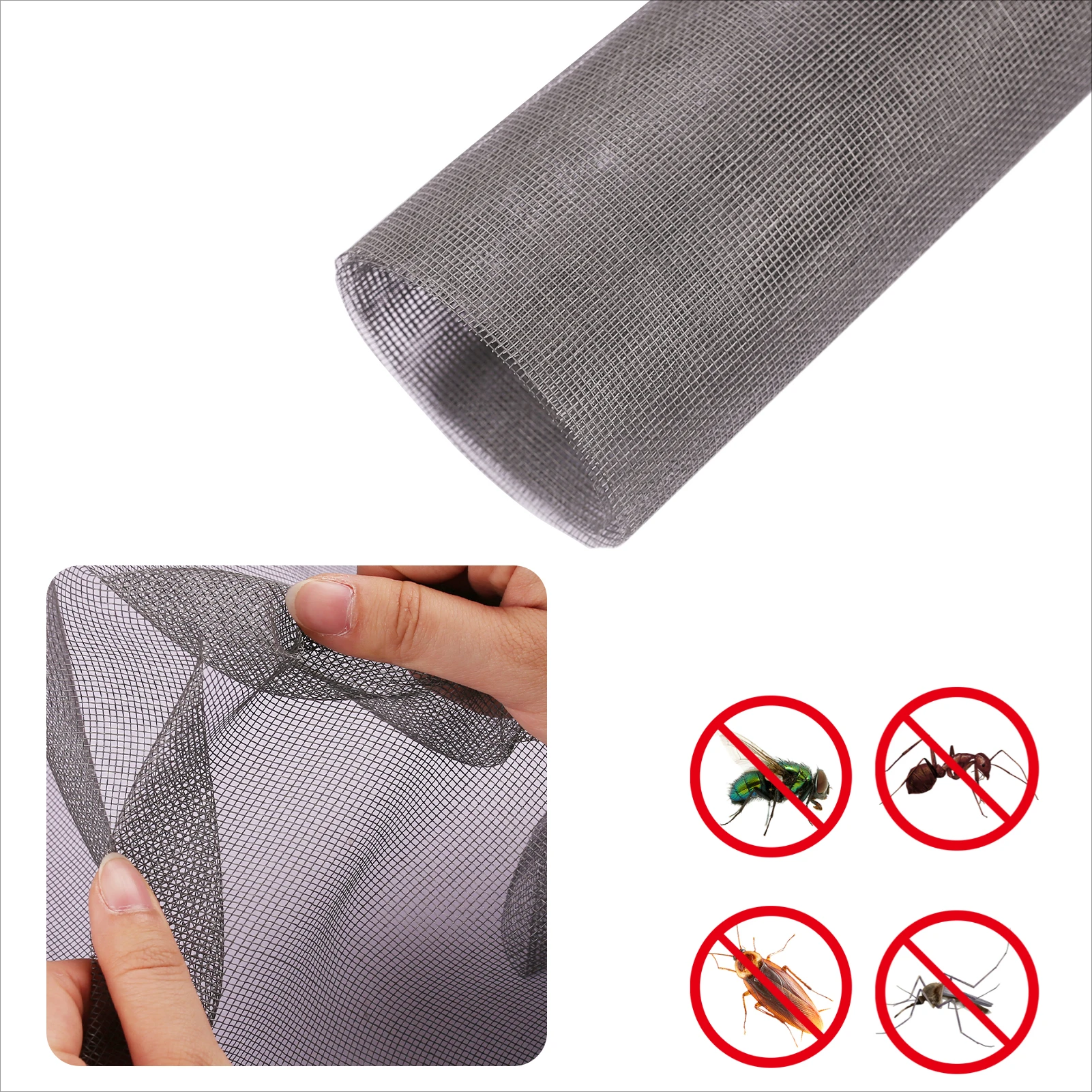 High Visibility Window Door Screen Fiberglass Mesh Durable Easy to DIY Repair  Suitable For Balconies Gardens