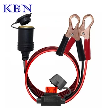 อะแดปเตอร์เชื่อมต่อสายชาร์จแบตเตอรี่ DC 12V 24V รถมอเตอร์ไซค์รถบรรทุกเต้ารับที่จุดบุหรี่รถบัสพร้อม14Awg ฟิวส์20A 30ซม. 1ม. 2ม. 3M