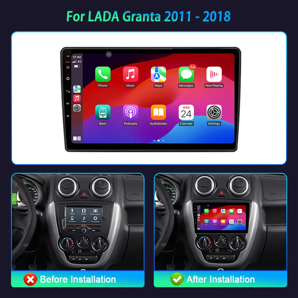 For LADA Granta 2011-2018 Car Radio Multimedia Video Player Navigation 4G Multimedia Wireless Carplay Intelligent Touch Screen