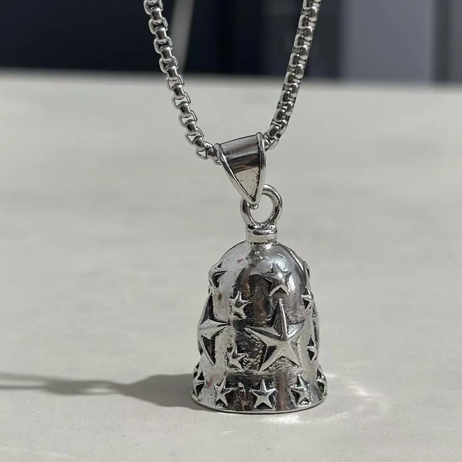 Motorcycle Bell Embossed Star Sturdy Alloy Motorcycle Bell Key Chain Pendant For Urban-Commuting Weekend Touring Long-Distance