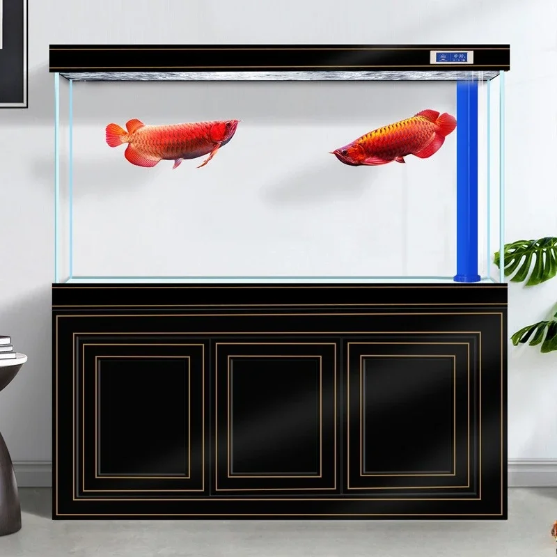 LH light luxury fish tank living room household ultra-white glass medium and large aquarium bottom filter ecological fish tank