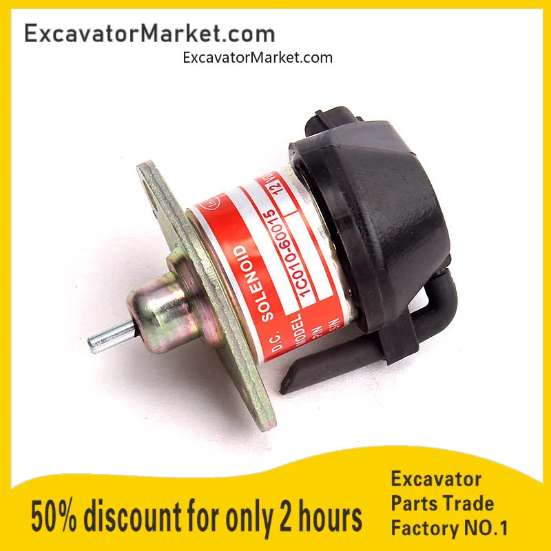 For Kubota Engine 1C010-60015 Excavator Parts Flameout Solenoid Valve Switch Motor Flameout Authentic Leijie excavator Spare