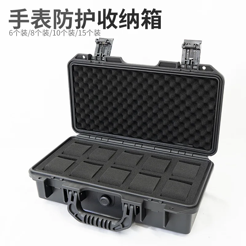 Aluminum Waterproof Moistureproof Watch Storage Case Portable Protective Box Holds 6/8/10/15 Watches