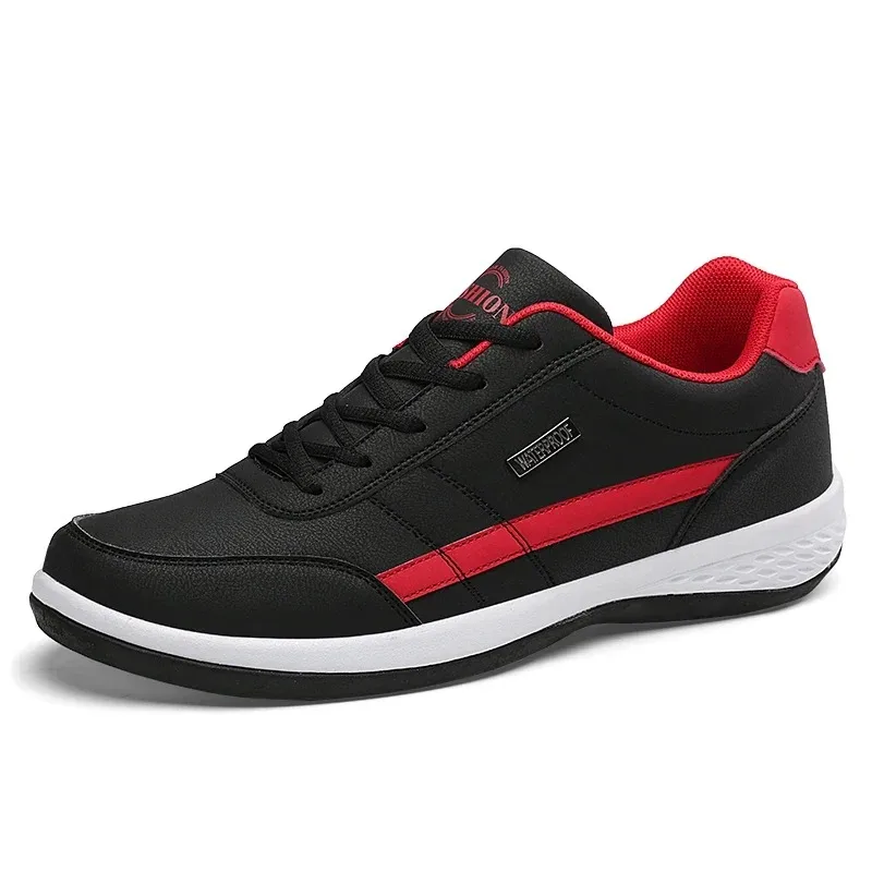 Zapatillas de cuero para hombre, zapatos informales de tendencia, italianos, transpirables, antideslizantes, vulcanizados