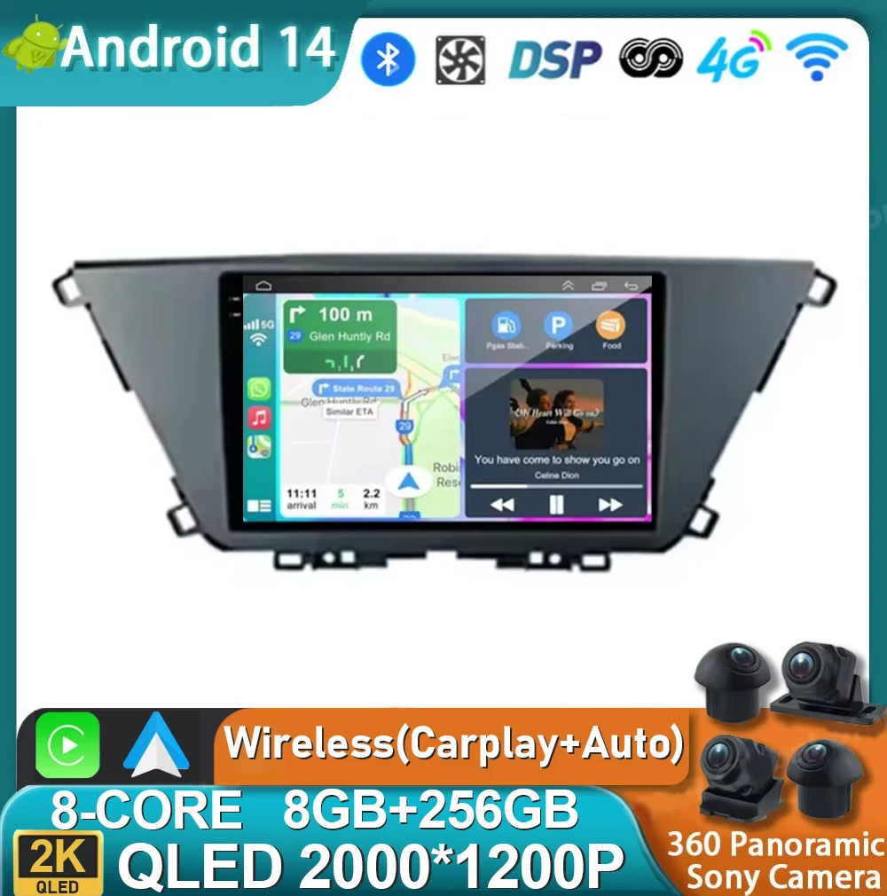 

10.1'' Android 14 For Kia Carens KY 4 IV 2022 - 2023 Carplay Car Radio Multimedia Player QLED Screen WiFi DSP Stereo Auto 2 Din