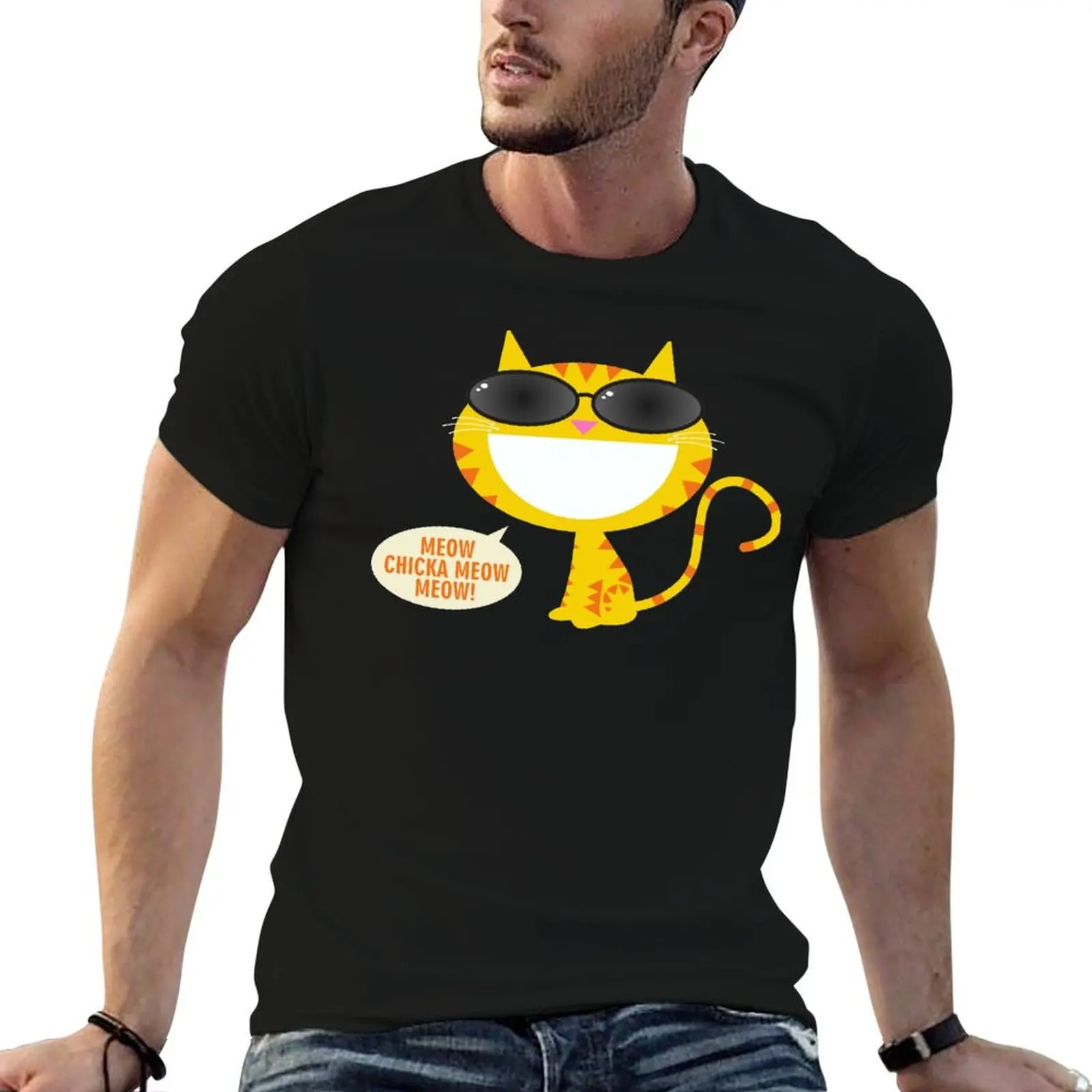 Meow Chicka Meow Meow T-Shirt Fitness Quick Dry Short Sleeve Top