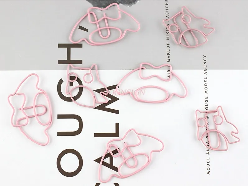 Cartoon Coruja Paper Clips, Marcadores bonitos, Rosa, Formas criativas, 10pcs