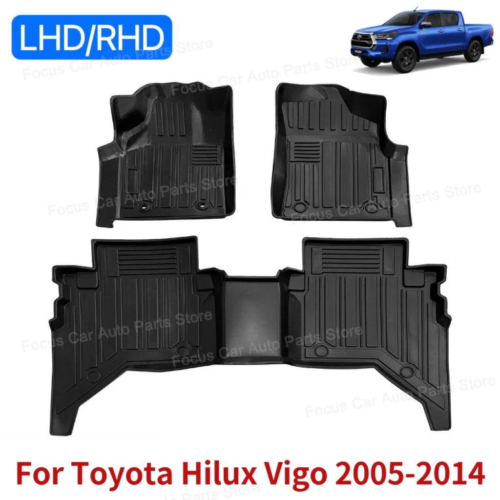 

3D TPE LHD RHD Car Floor Mat For Toyota Hilux Vigo 2005-2014 Carpet Liner Tray Floor Mat Anti-slip waterproof Auto Accessories