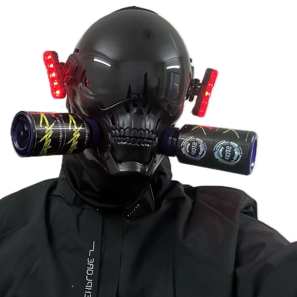

Cyberpunk Skull LED Mask for Halloween Cosplay, Festivals, and music Parties