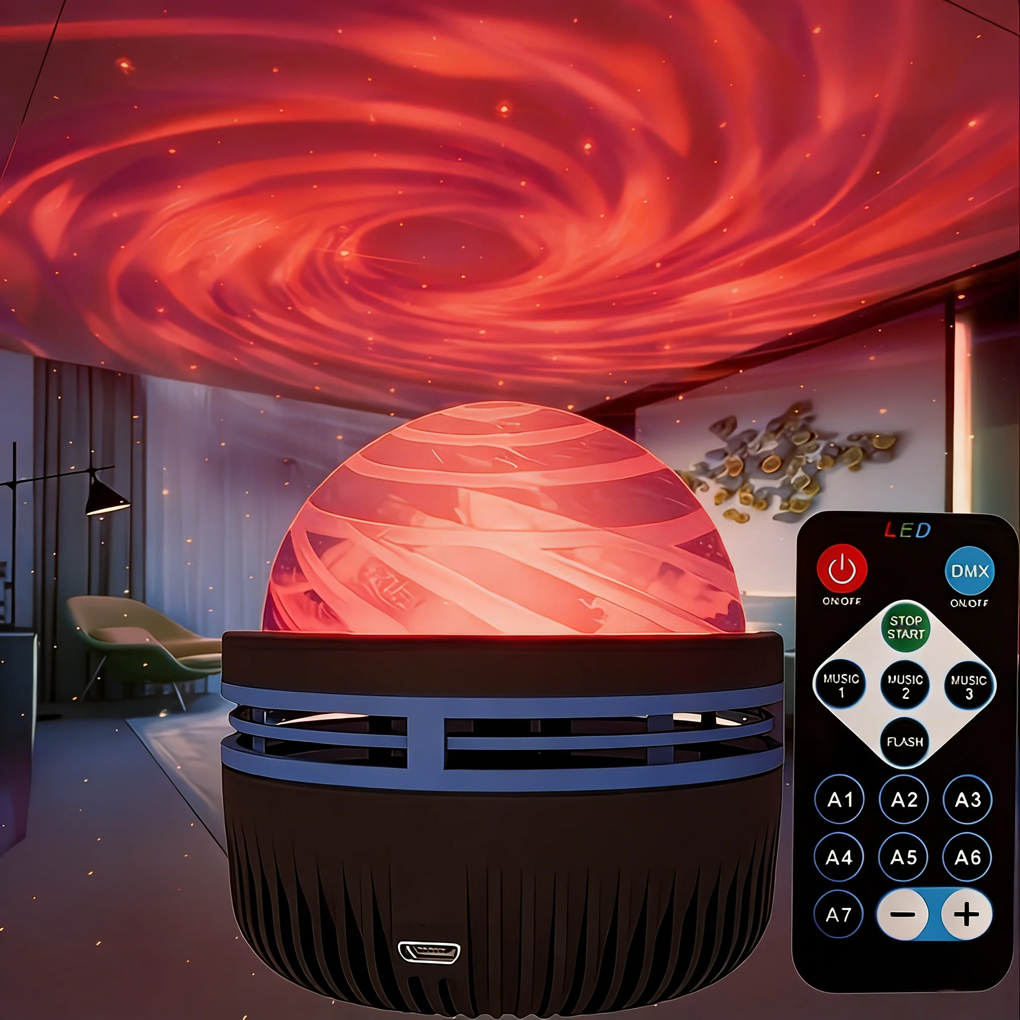 Aurora Borealis Starry Sky Projector LED Galaxy Star Projector Electronic Lights with Remote 7 Lighting Effects Party Decoration