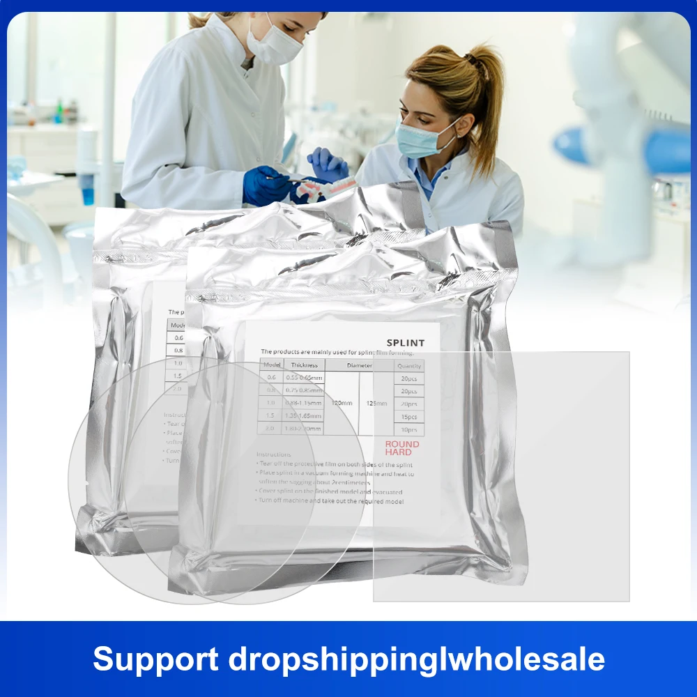 

Стоматологические вакуумные формовочные листы Стоматологическая лаборатория Ортодонтический фиксатор шины Ломтики Термоформовочные материалы Мягкий/жесткий пластик 1,0/1,5/2,0 мм