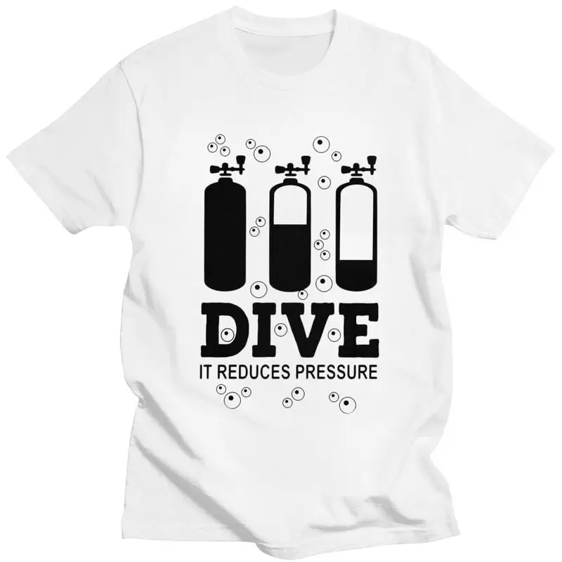 Custom Scuba Diving T Shirts Men 100% Cotton Tee Tops Dive Diver Quote Tshirts Short-Sleeve Fashion T-shirt Clothing