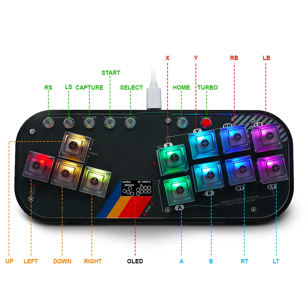 Mini Hitbox Arcade Stick Mini Arcade Fight Stick Fightboard V3 Support Fighting Games For PS4/PS3/PC/Switch/Mister