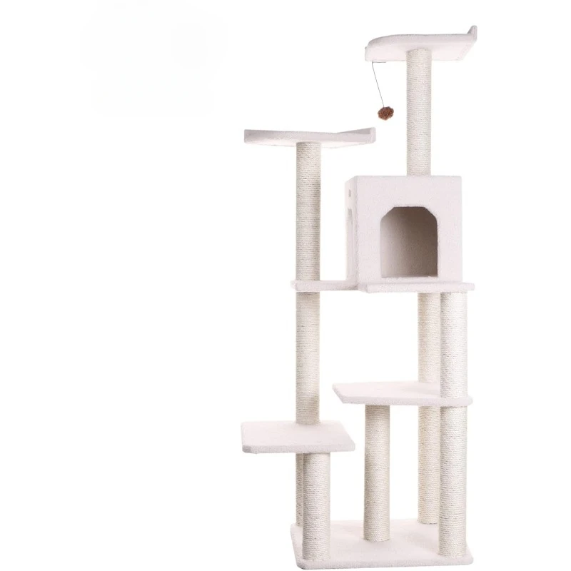 B6802 68-Inch Cat Tree, Ivory