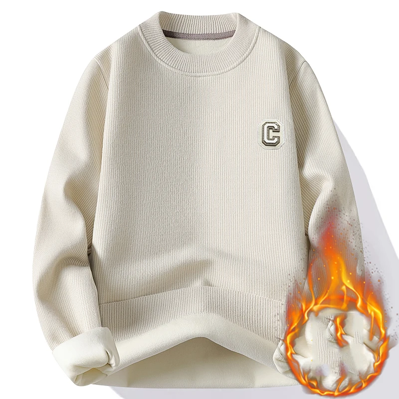 Men's Warm Knitted Sweater Pullovers Casual Thick Sweater Male Streetwear Fashion Clothing Spring Autumn Winter Men Clothing