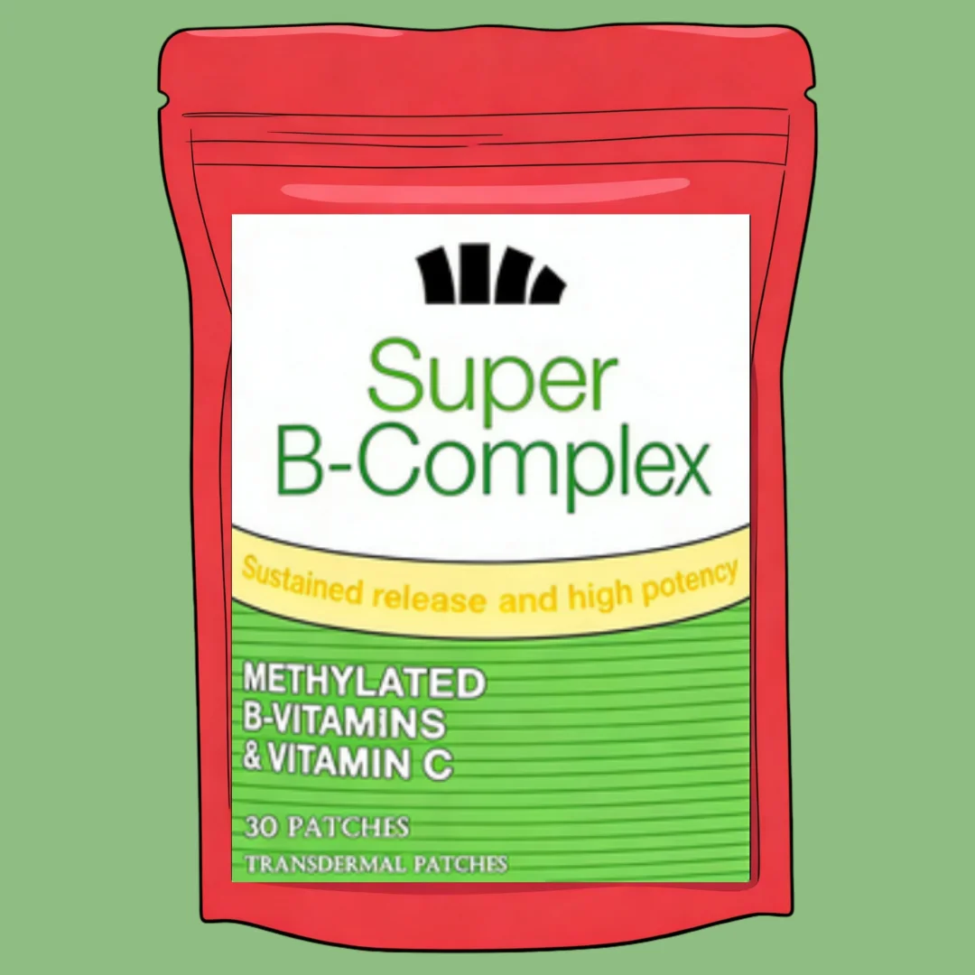 Super B-complex Methylated B-vitamins Transdermal Patches Energy, Nerve, Blood Support 30 Patches