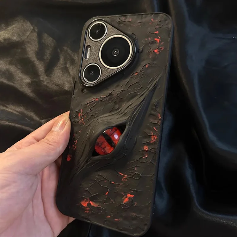 Premium Minimalist Cthulhu Red Eyed Phone Case For Huawei Pura 70 Ultra Mate70 Mate60 P60Pro Protective Back Cover Fundas Coque