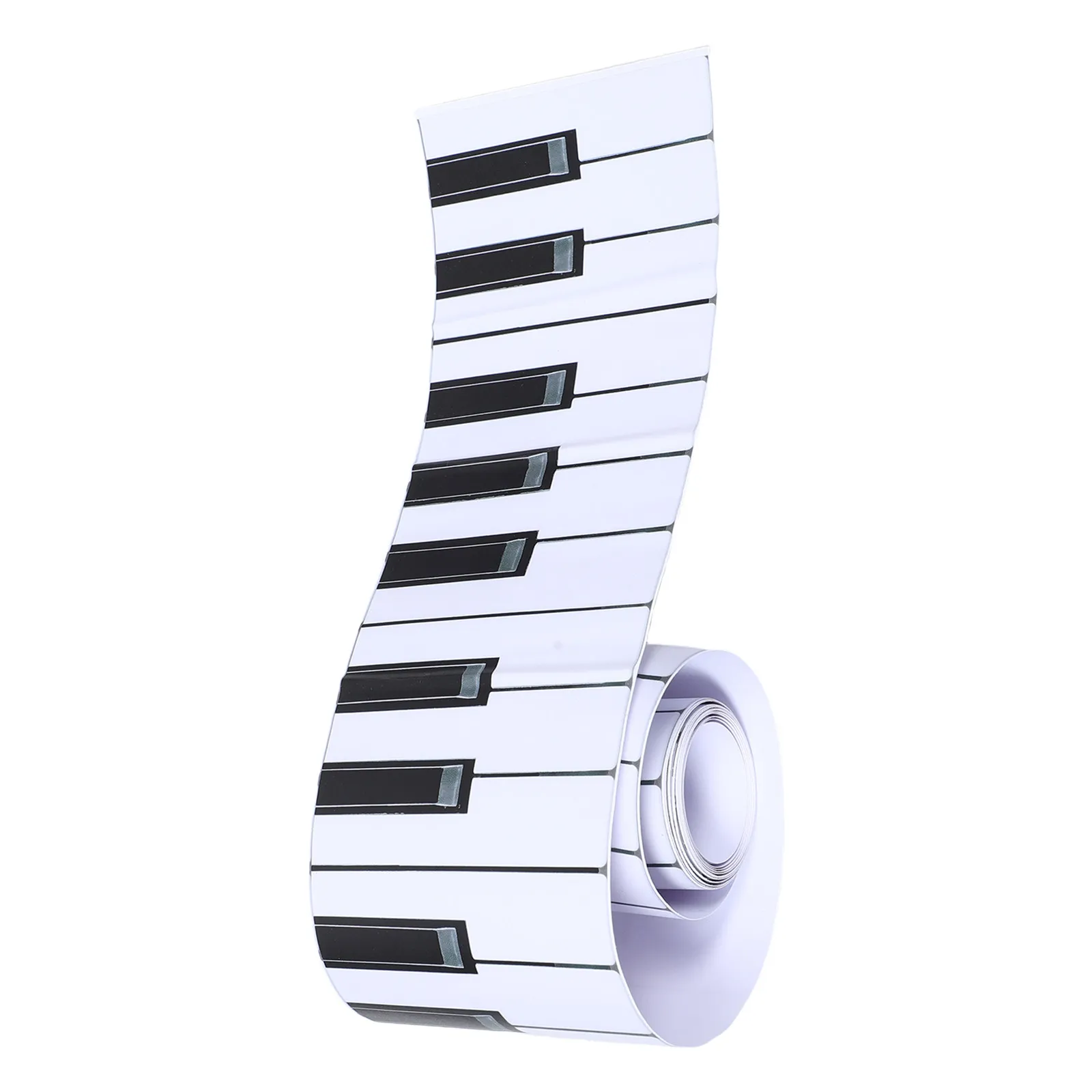 1 Roll Music Bulletin Board Border Trim 7.8ft X 4Inch Piano Key Pattern Elegant Black White Classroom Decor Back to School - view 4