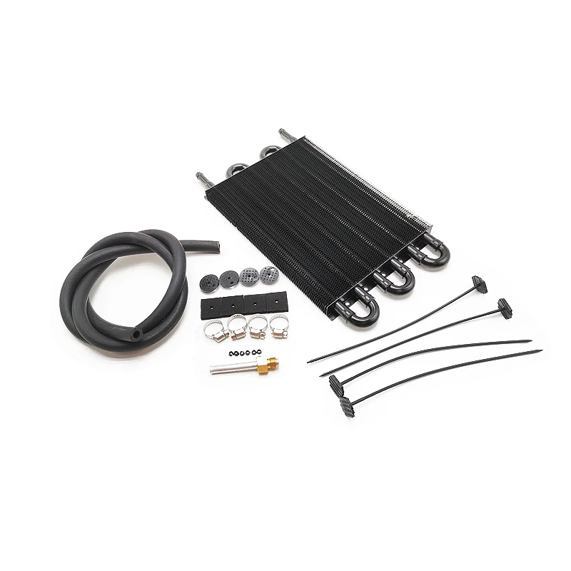 

Universal 6 Row Aluminum Radiator Kit Pipeline Engine Oil Cooler Ultra-Cool Automatic Transmission Oil Cooler Kit