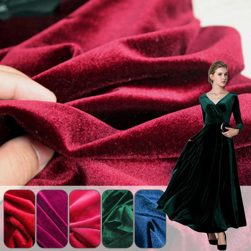 150*50cm Stretch Velvet Fabric for DIY Dress Skirt Pants Jacket Stage Costumes Pillow Cloth Handmade Sewing Gold Velvet Fabric