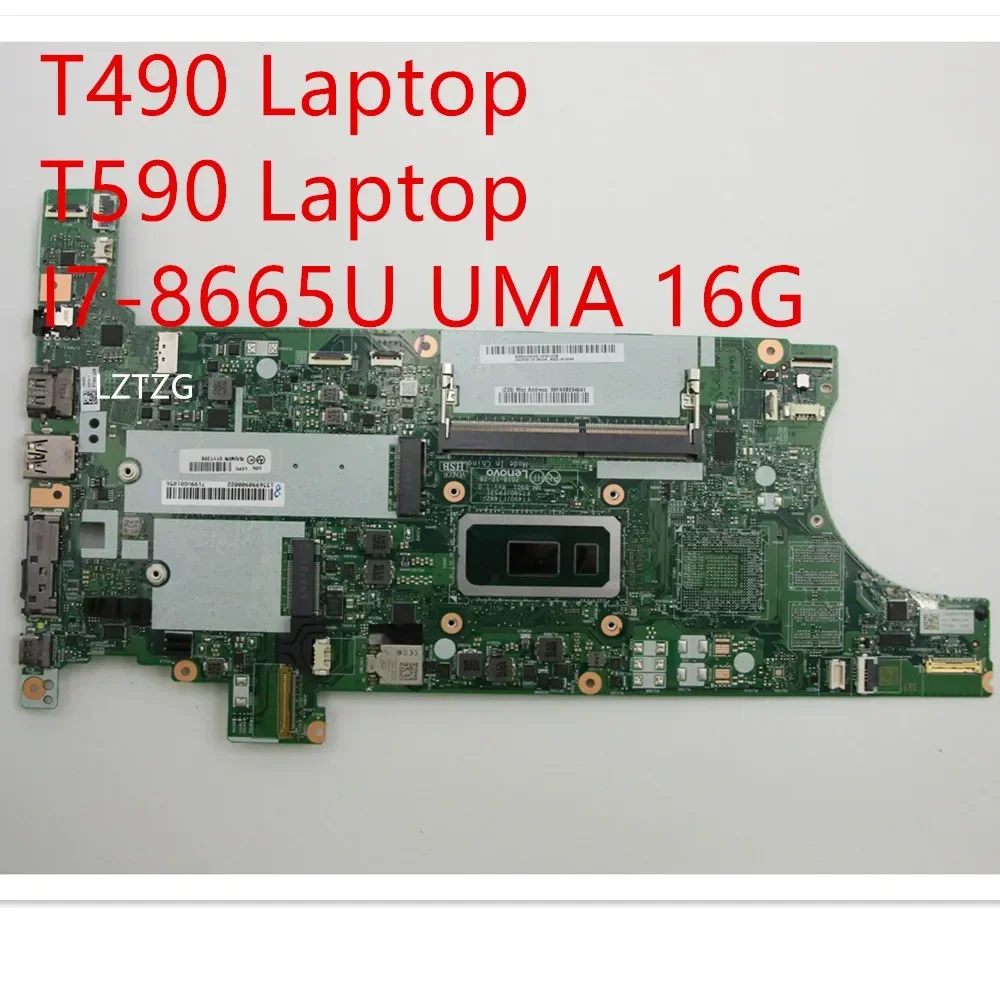 

Материнская плата для ноутбука Lenovo ThinkPad T490/T590, материнская плата I7-8665U UMA 16G 01YT398