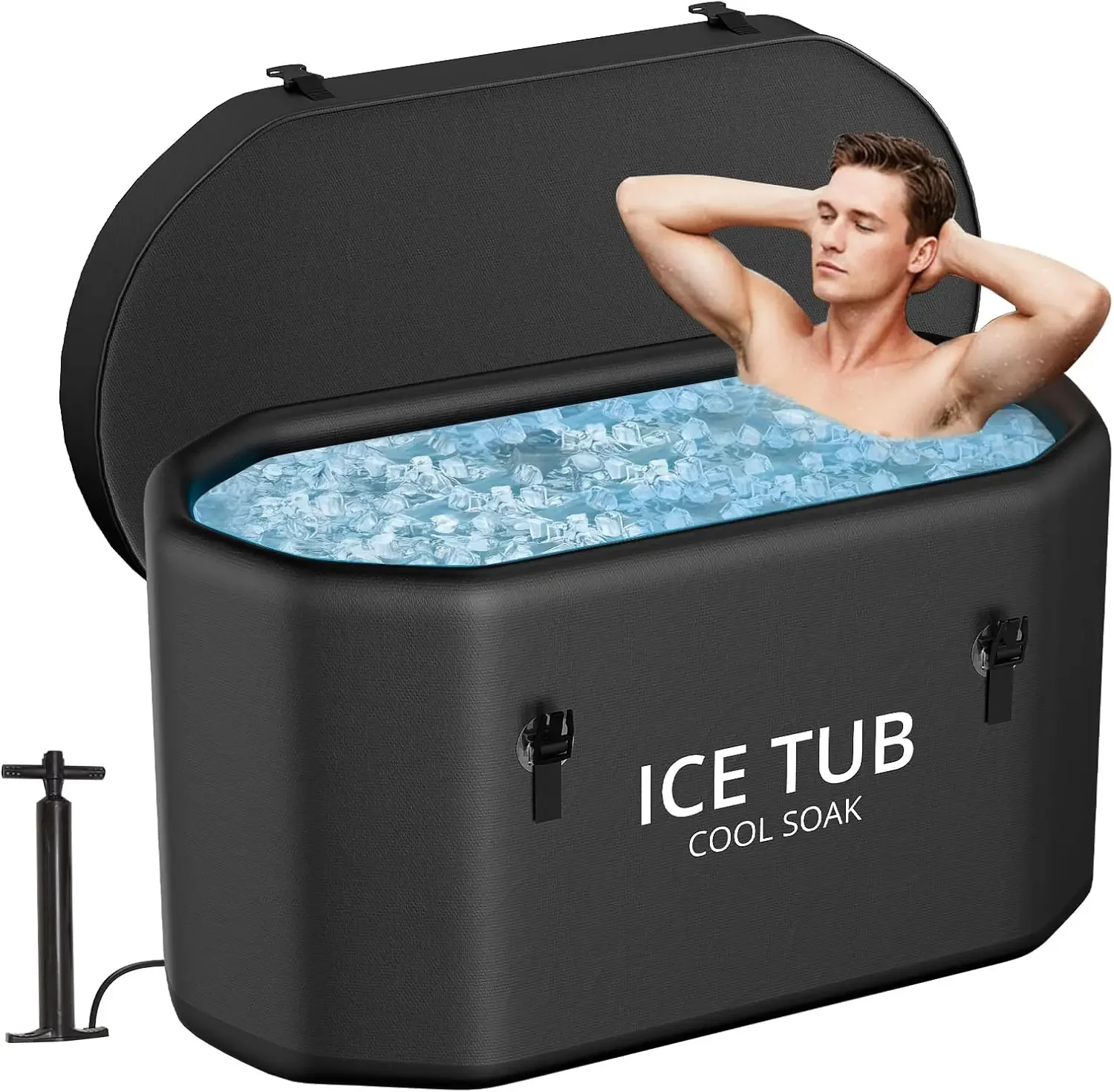 

XXL Ice Bath Tub for Athletes,Compatible Water Chiller, 235 Gal Inflatable Cold Plunge Tub with Insulated Lid,Cold Water Therapy