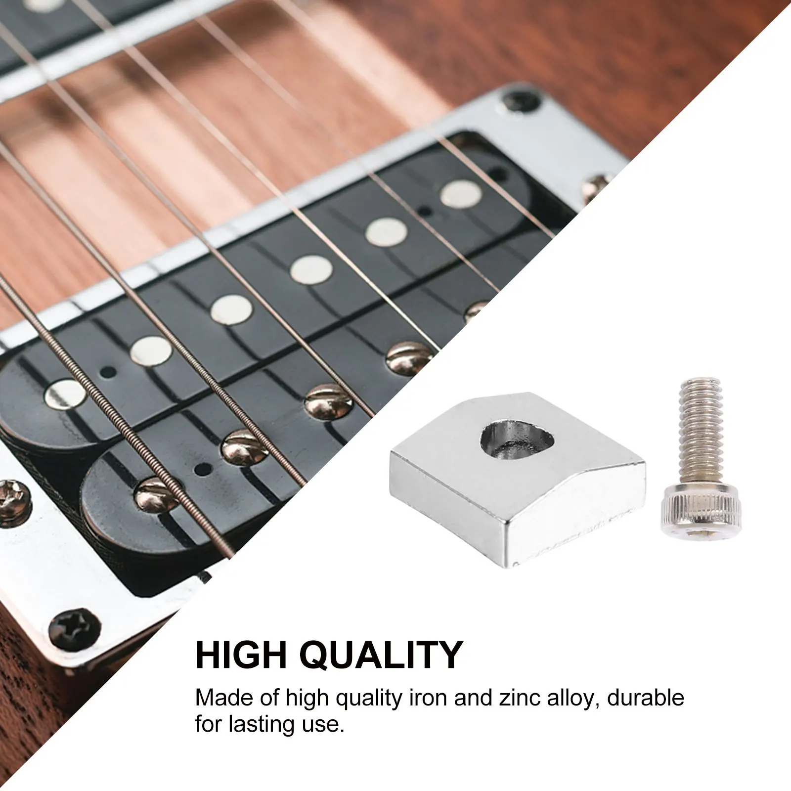 

2Sets Locking Nut Blocks with Screws Electric Guitar Cap Metal Nut Block for Korean Style Double Rocker Guitar Repair Tool