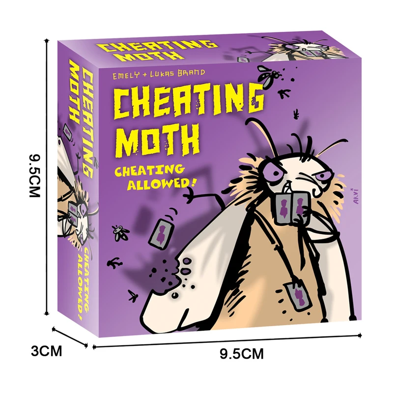 Cheating Moth Card Game Family Bluffing Strategy with Poker Elements for Ages 8 and Up