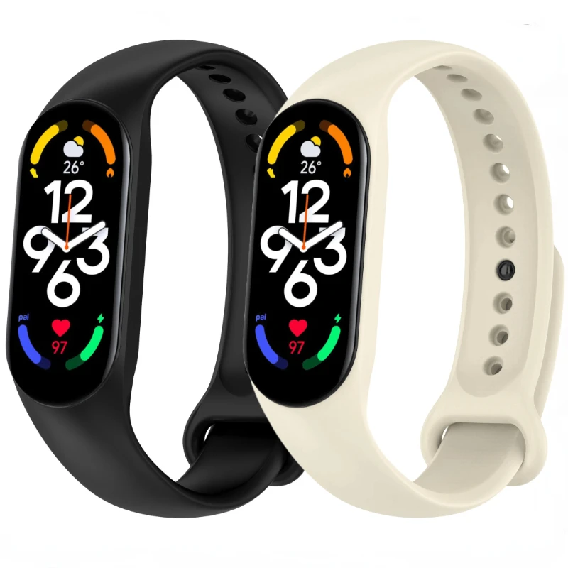 حزام سيليكون ل Xiaomi Mi Bnad 7 6 5 4 NFC الرياضة سوار ذكي تنفس استبدال شريط للرسغ ل Mi Band 4 3 حزام الساعات