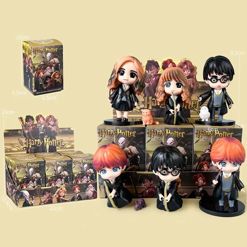 NUEVO 2026, Juego de 6 Figuras de Anime, Hermione, Ron, Malfoy, Muñecos Modelo Versión Q, Decoración para Coche, Juguetes de Navidad, Regalos Festivos
