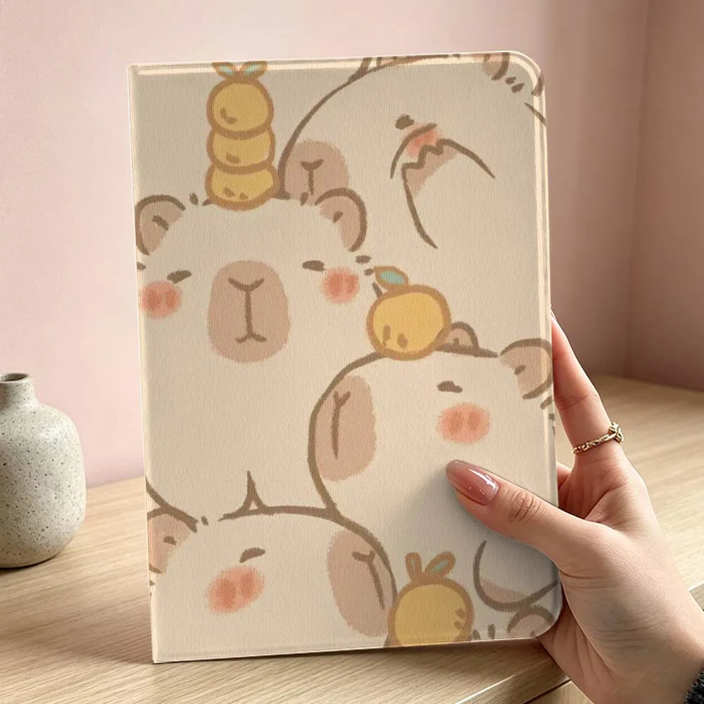 Design Capybara Pattern Soft For iPad Pro Air mini 7 6 5 4 3 2 1 9gen M5 M4 11th 10th A17 Pro A16 Inch Tablet Case