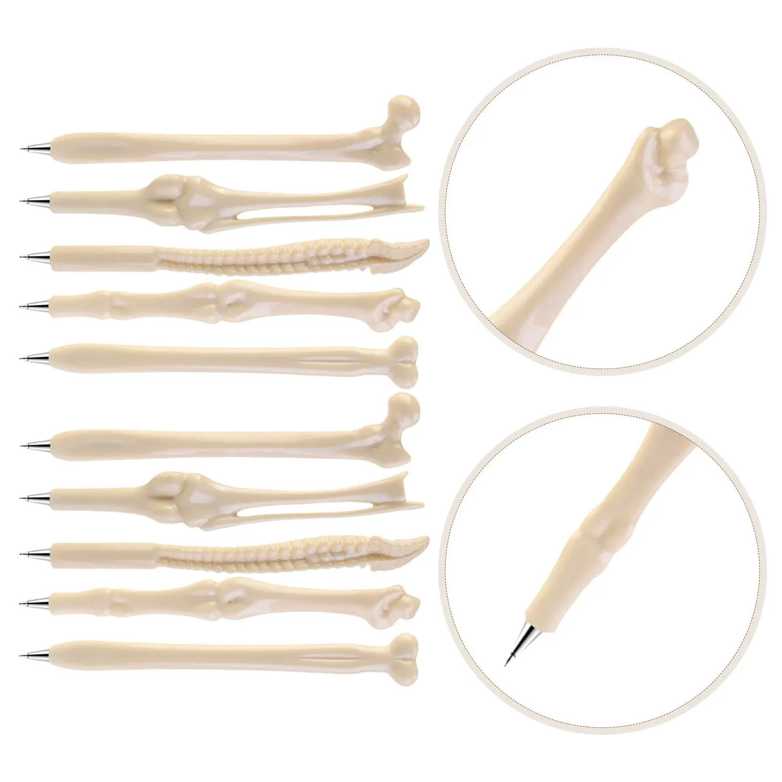 

20 шт. шариковых ручек в форме кости, пластиковые ручки премиум-класса для плавного письма, для студентов, офиса, школы, подарки на Хэллоуин