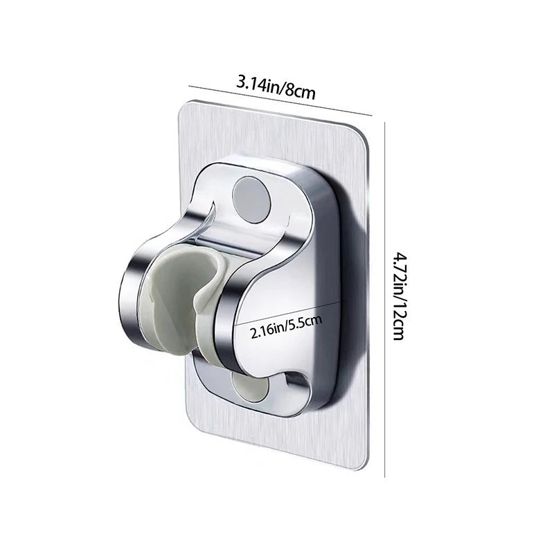 1pcs Bathroom Shower Holder, Punch-Free Shower Base, Fixed Seat, Adjustable Showerhead Bracket, Wall Hardware Accessories, Hanging Shower Bracket, Shower Organizer, Shower Bracket image 5