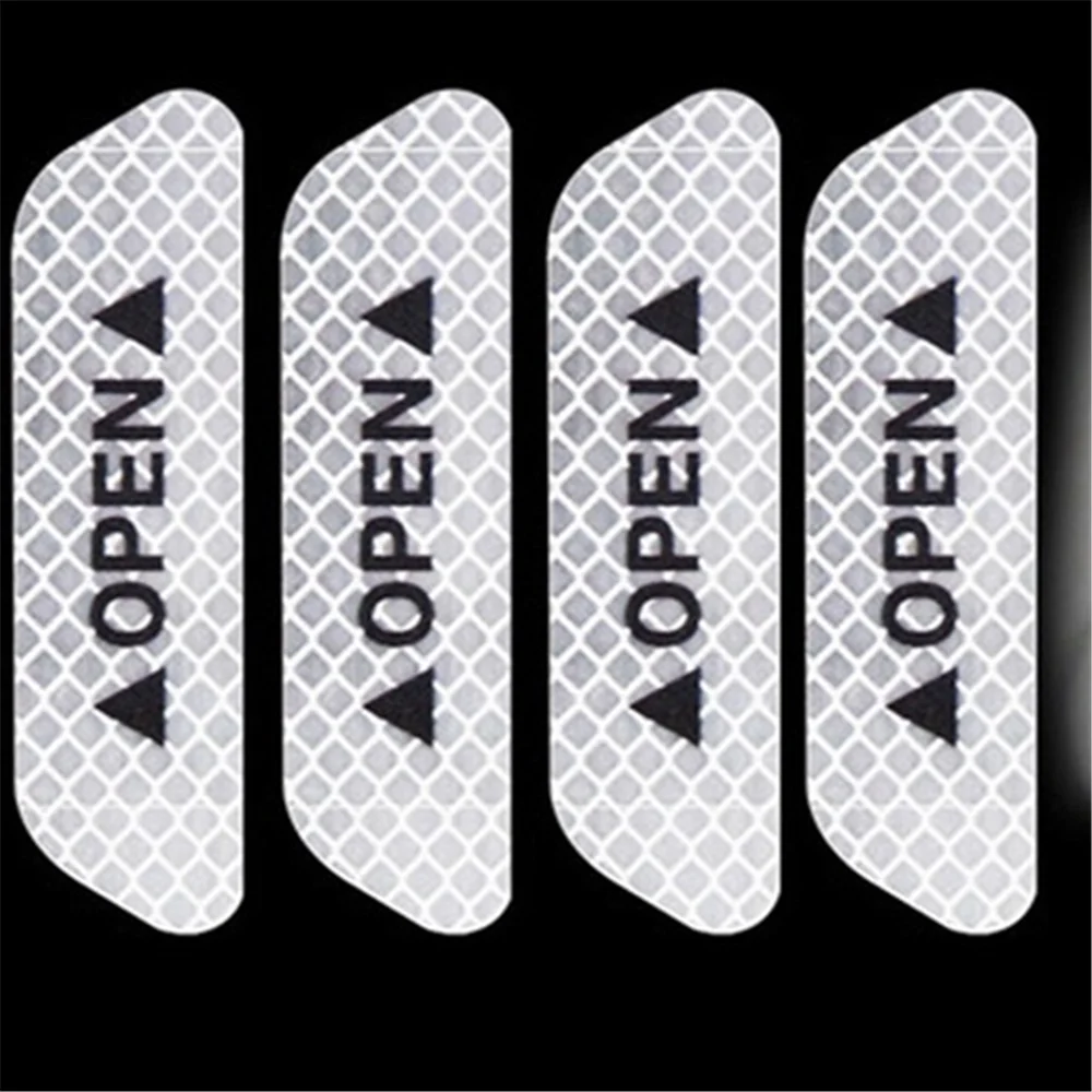 OPEN Reflective Tape Auto Exterior Sticker 4Pcs/set for Audi A1 A2 A3 A4 A5 A6 A7 A8 B5 B6 B7 B8 C5 C6 Q2 Q3 Q5 Q7 TT S3 S4