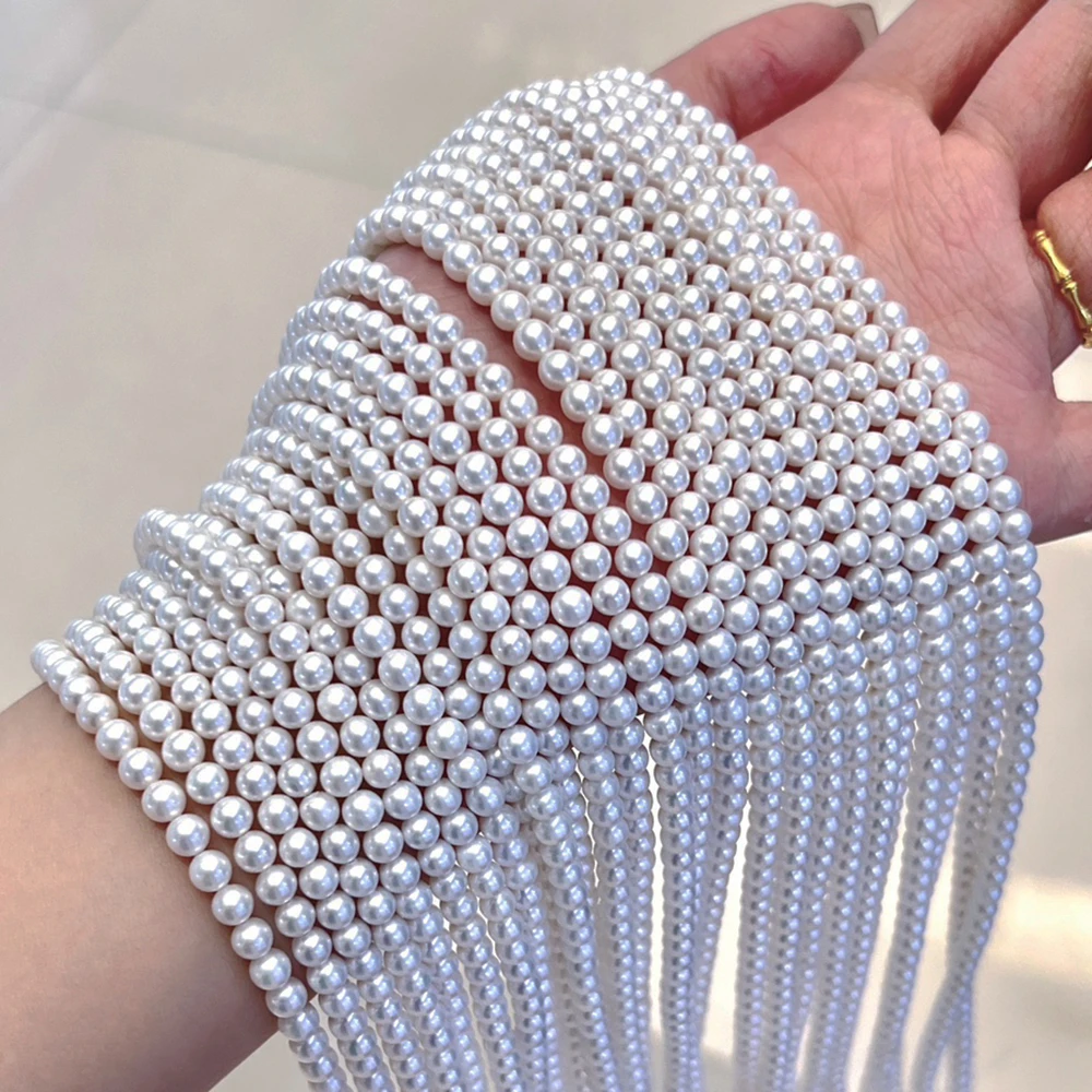 White and Clean 4-5mm Round Na - огляд і ціна Silver Bead Clasps For Pearl Necklace