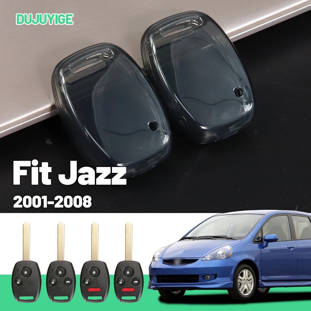 

Clear TPU Car Key Case For Honda Fit Jazz 2001-2008 Key Fob Cover Protector Shell Auto Accessories 2002 2003 2004 2005 2006 2007
