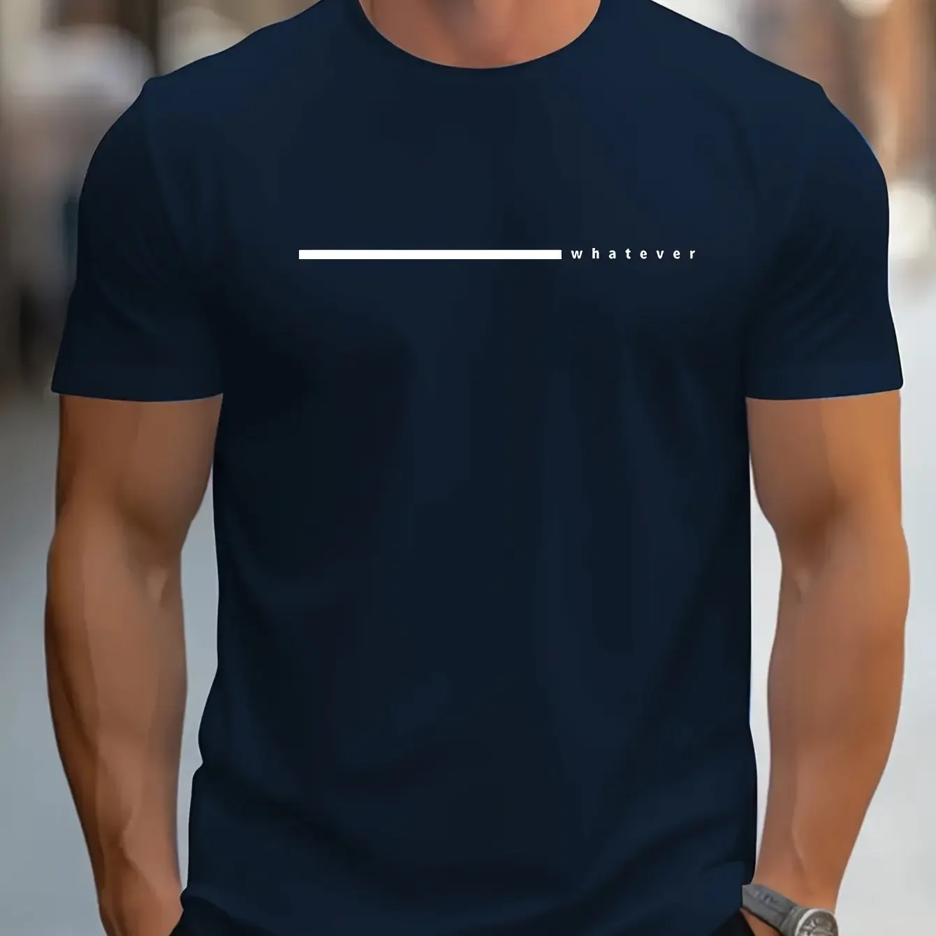 Trendy 3D Whatever Print Men's T-shirt Summer Casual Short Sleeve Tops Fashion Street Men's Clothing Simple Man Streetwear