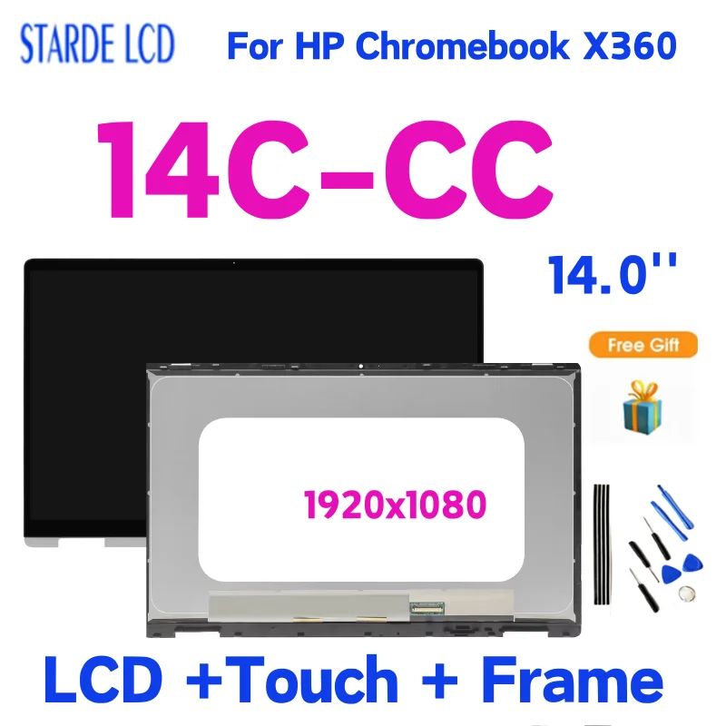 

14 ” For HP Chromebook x360 14C-CC LCD Display Touch Screen Assembly For HP 14C-CC0000 14C-CC0XXX M47326-00 Replacement