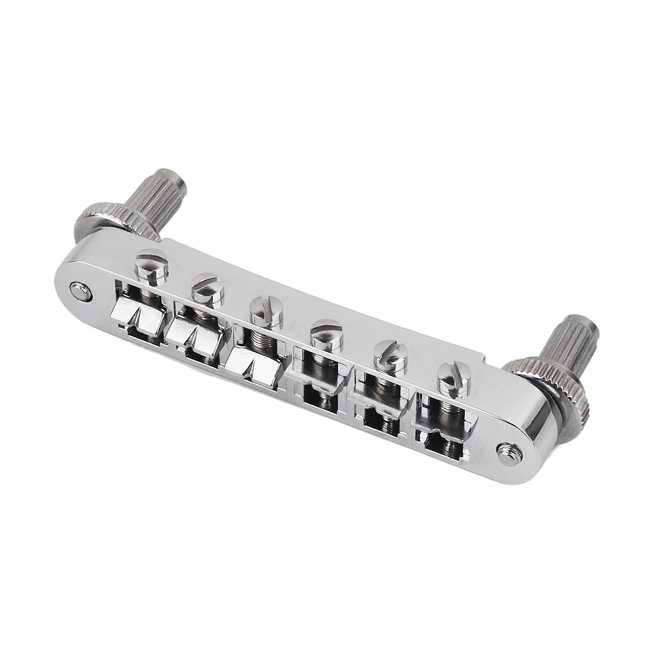 E-Gitarren-Brücke mit festem Sattel, 6 Saiten, Chrom, ABR-1-Stil, Tune-O-Matic-Brücke für ABR LP SG EPi E-Gitarre – Detail 6