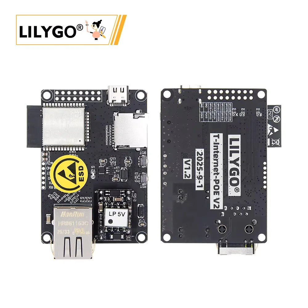 LILYGO® T-Internet-POE ESP32 LAN8720 Ethernet Adapter with TF Card Slot