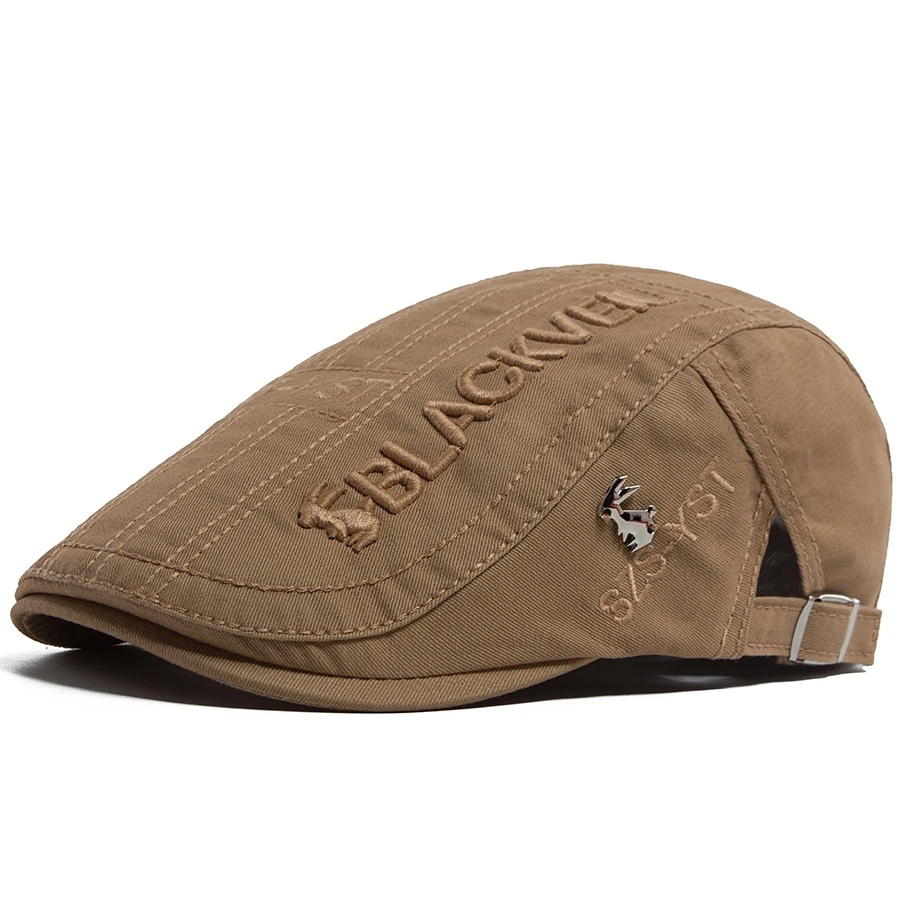 Männer Baskenmütze Mode Kaninchen Stickerei Flache Kappen Frühling Sommer Visier Für Männliche Mode Vintage Newsboy Cap Casual Berets Einstellbar