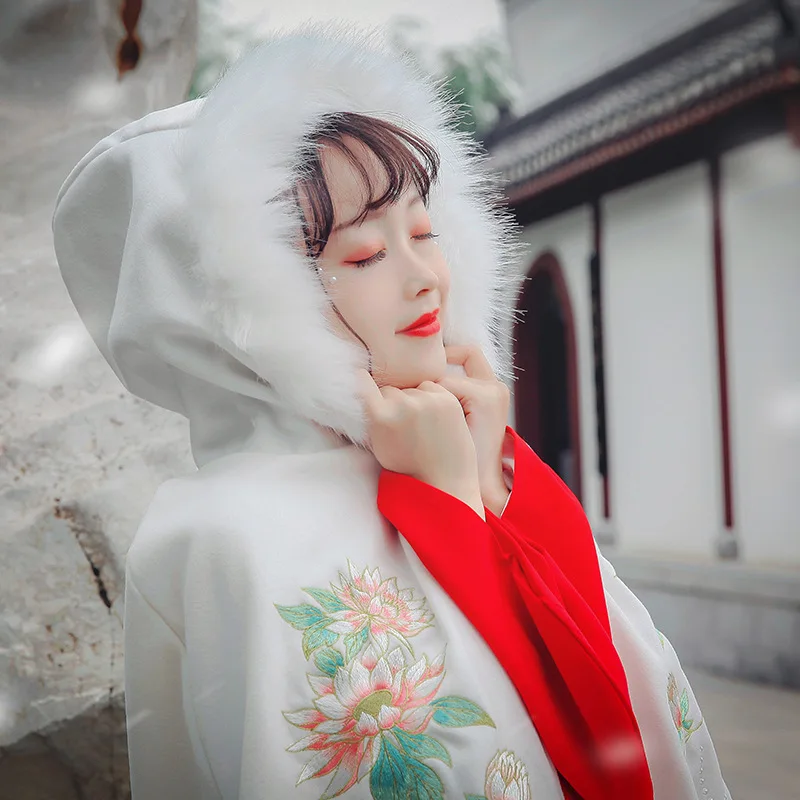 

YJ16 Hanfu female original wind autumn winter cabbage full set of Ming made jacket skirt cape cape suit