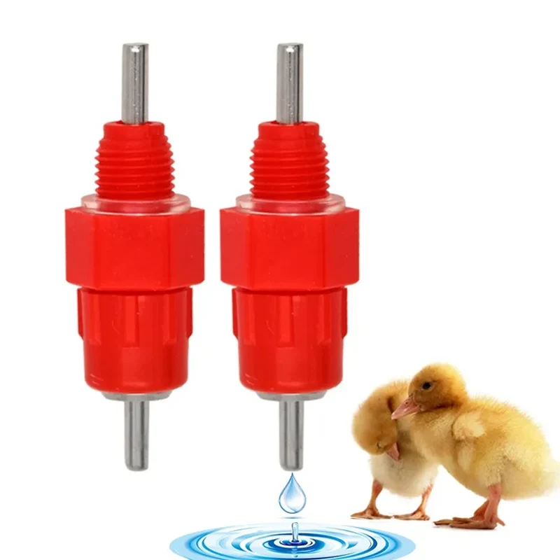 5/10Pcs Chicken Bird Water Nipple Drinker Drinking Fountain Red Spring Type Mouth Water Poultry Farming Feeding Equipment