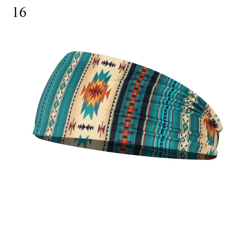 Copricapo da donna elasticizzato turbante copricapo Run Bandage Print Bands palestra fasce sportive Running Wide Headwrap accessori per capelli