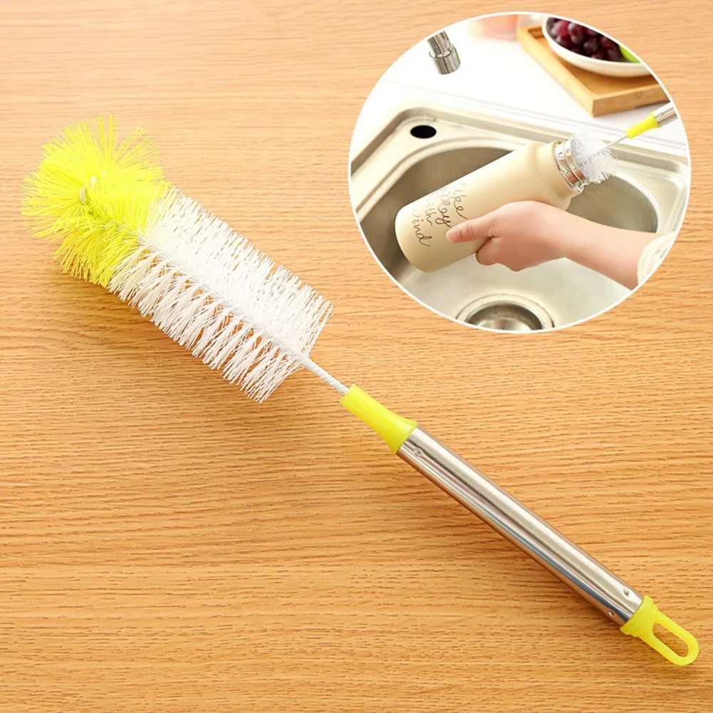 Home Kitchen Tools Long Handle Cleaning Brush Water Bottle Brush Baby Milk Bottle Gap Glass Tube Bendable Head Cleaning Brush