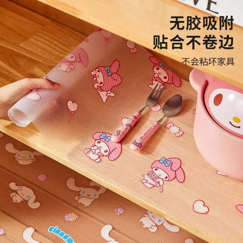 Sanrio My Melody anime table mat drawer moisture-proof paper kitchen oil-proof table mat shoe cabinet anti-dirty special sticker