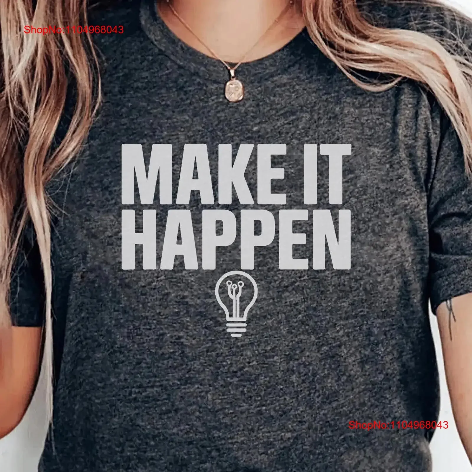 تي شيرت تحفيزي "Make It Happen" ملهم لأصحاب الأعمال إيجابية MindseT ملابس تشجيع المزاحمون خمر #1