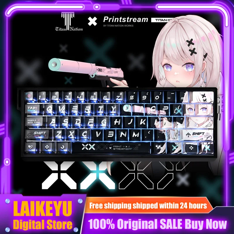 CSGO Printed Theme Keycap For 60-68 Series Mechanical Keyboard Cherry PBT Custom Gaming Keycaps Side Engraved Light-Transmitting