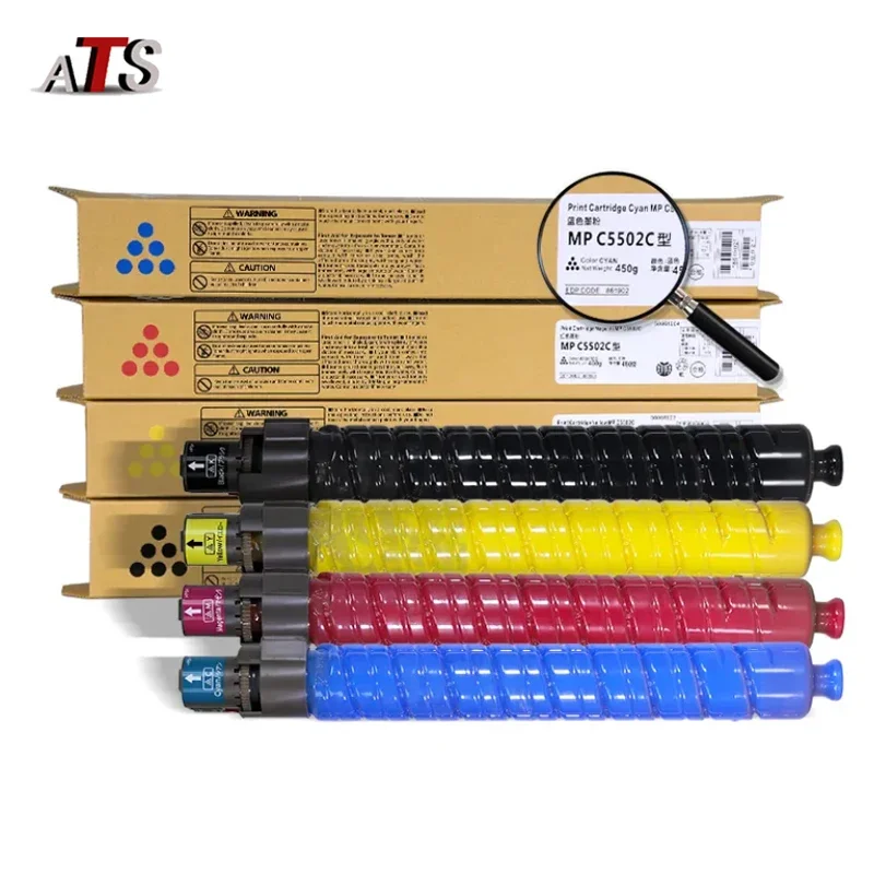 1Set MPC5502 Toner Cartridge for Ricoh MPC4502 MPC5502 New Original Quality Toner Powder BK550g CMY450g