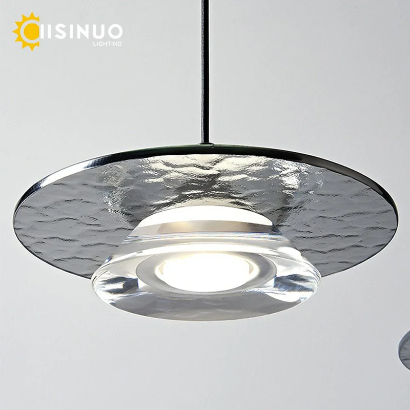 

Modern Designer Pendant Light Minimalist Glass Ceiling Lamp with Adjustable Hanging Chain for Home Dining Room/Bar Table/Cafe De